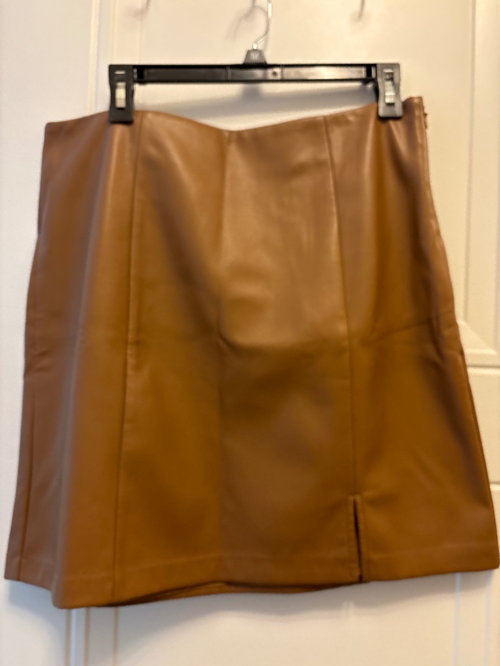 Brown faux leather skirt